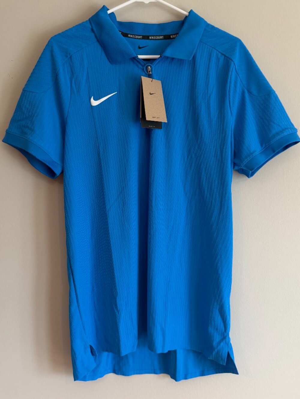 Nike HQ0792-435 Mens Large-Tall Court 1/4 Zip Tennis Polo Shirt Blue